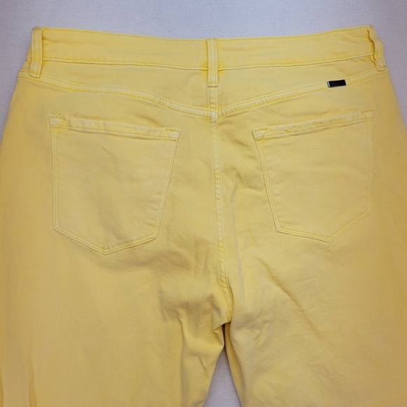 KanCan Jeans Womens 31* Yellow Danny High Rise Straight Ankle Relaxed Fray Denim - Picture 4 of 14